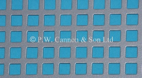 P.W. Cannon & Son Ltd - Silver 6mm Square Hole Powder Coated Metal Sheets - Grilles for use in Radiator Covers, Cabinets and as Screening Panels