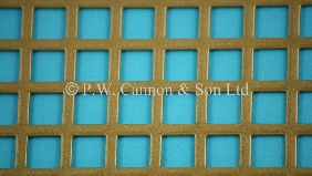 P.W. Cannon & Son Ltd - Antique Gold 10mm Square Hole Powder Coated Metal Sheets - Grilles for use in Radiator Covers, Cabinets and as Screening Panels