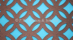 P.W. Cannon & Son Ltd - Copper Bronze Pattern No 14 Fancy Ring Powder Coated Metal Sheets for use in Radiator Covers, Cabinets and as Screening Panels