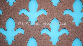 P.W. Cannon & Son Ltd - Copper Bronze Pattern No 9 Fleur de Lys Powder Coated Metal Sheets for use in Radiator Covers, Cabinets and as Screening Panels