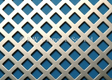 7.5mm Diagonal Hole Nickel Plated Sheet - Grilles for use in radiator covers, cabinets and as screening panels