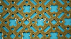 P.W. Cannon & Son Ltd - Antique Gold Pattern No 59 Powder Coated Metal Sheets - Grilles for use in Radiator Covers, Cabinets and as Screening Panels